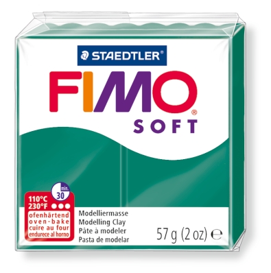 Полімерна глина FIMO Soft, смарагд (57г) STAEDTLER. №56