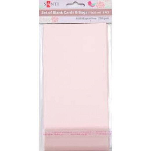 Набор розовых перламутровых заготовок для открыток, 10см*20см, 250г/м2, 5шт.