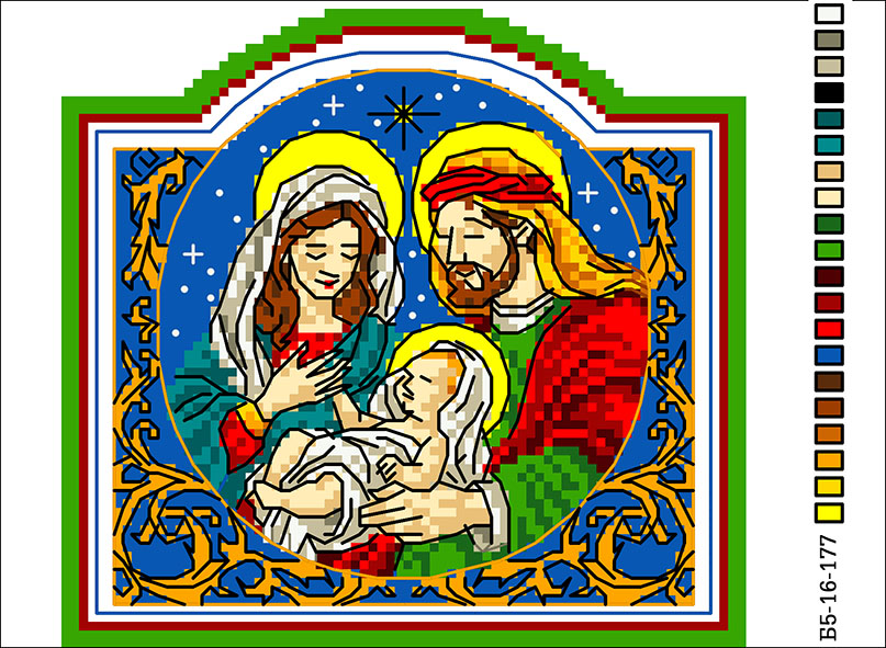 Схема на канві  для вишивання нитками  Б5-16-174