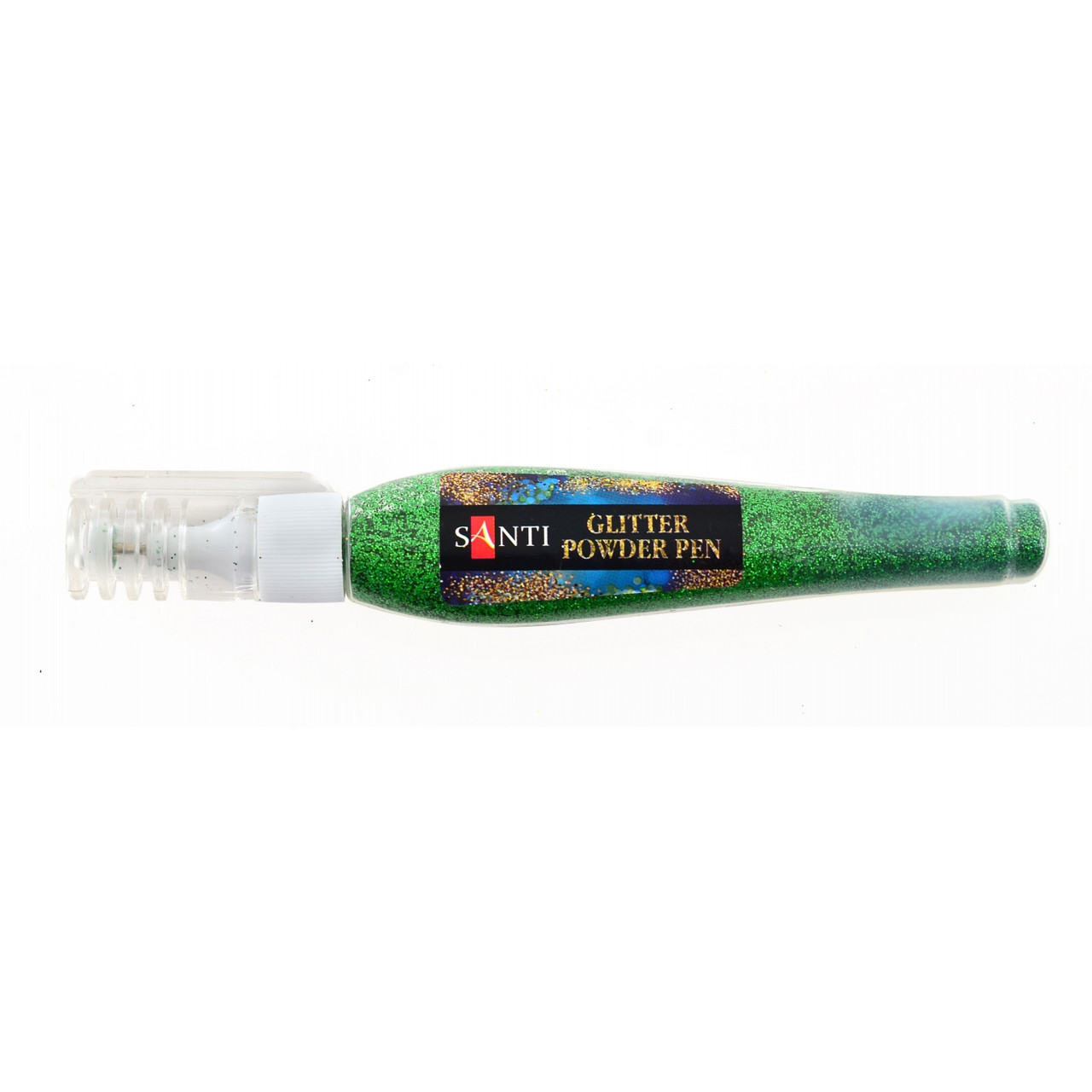 Ручка с рассыпным глиттером, зеленый