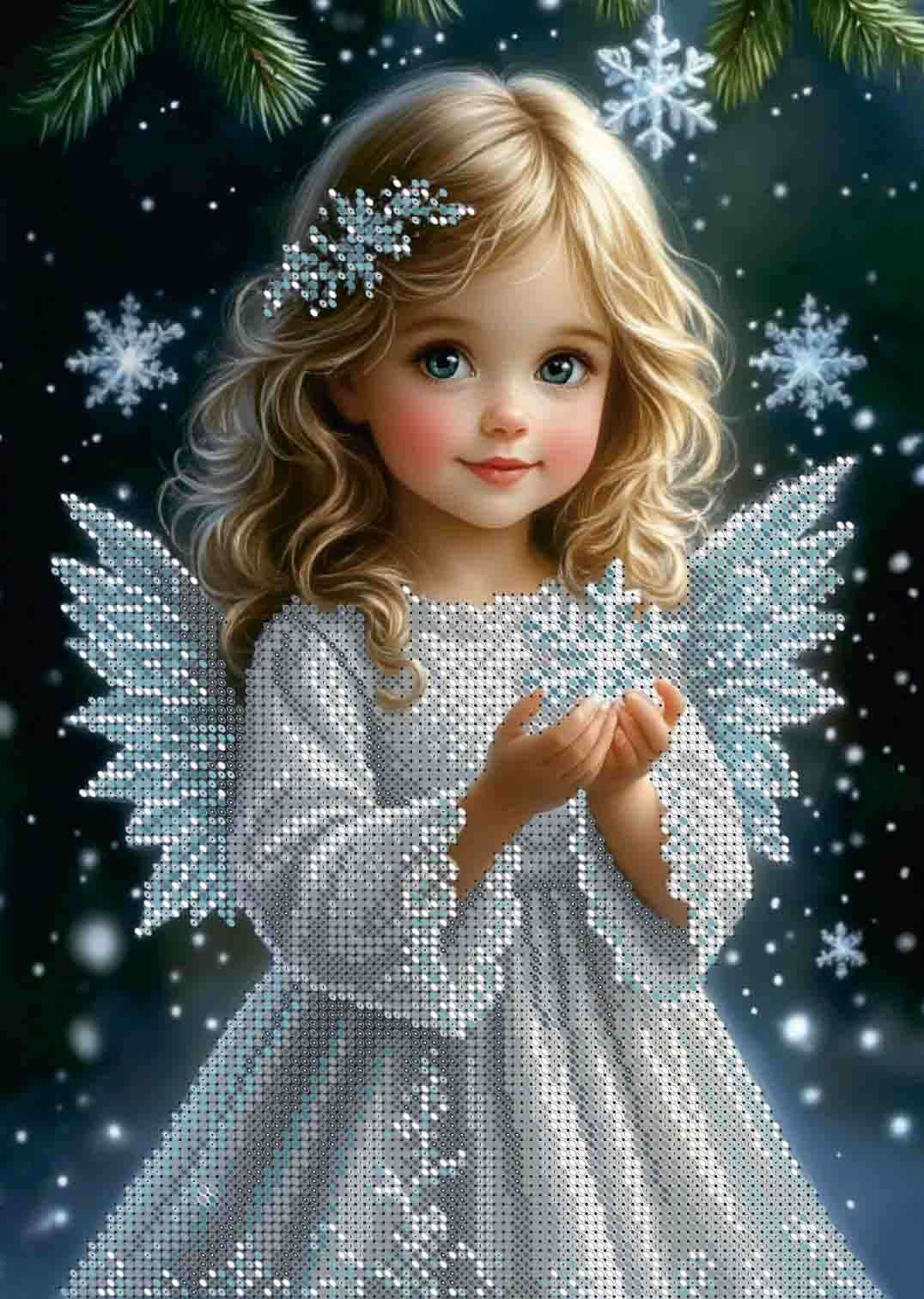 Схема для вишивки бісером А4-К-1678 Янгол з сніжинкою