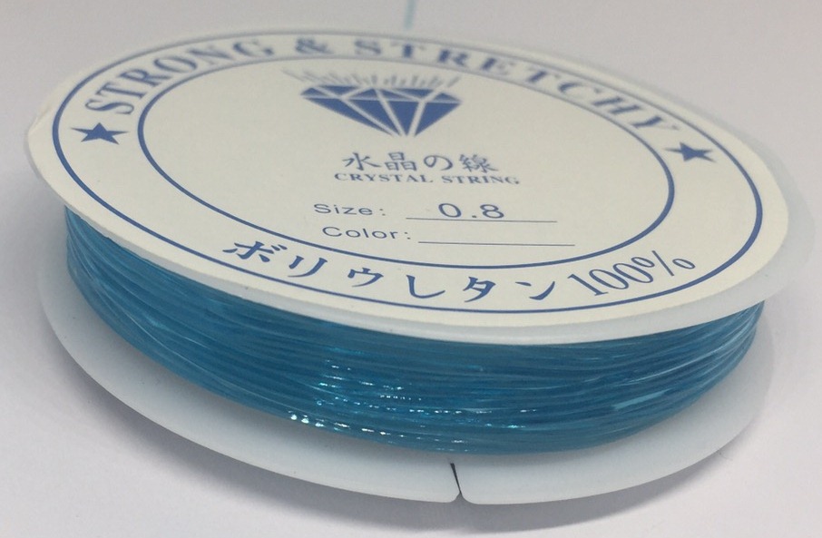 Силіконова волосінь-гумка, блакитна, діаметр - 0,8 мм