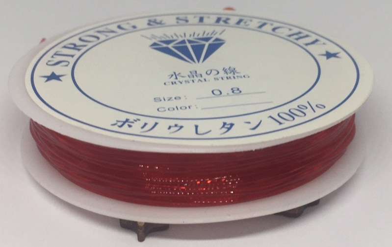 Силіконова волосінь-гумка, червона, діаметр - 0,8 мм