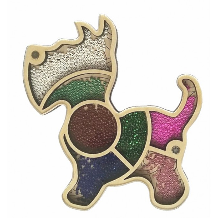 Дерев'яний органайзер для бісеру з прозорою кришкою Собачка (060117) (знятий з виробництва)