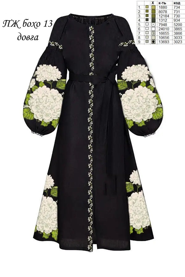 Пошита довга жіноча сукня для вишивання Бохо-13