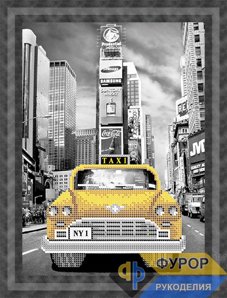 Схема для вишивки бісером - Таксі Нью-Йорка, Арт. ПБч4-042