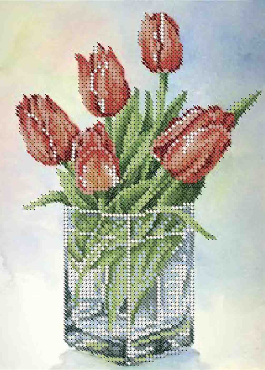 Схема для вишивки бісером А5-Д-547 Тюльпани