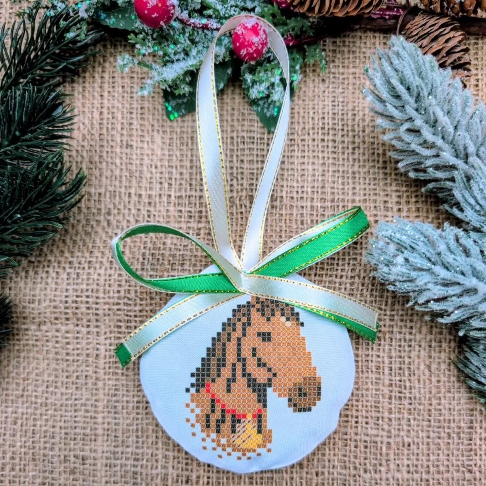 Пошита новорічна іграшка для вишивання СК-6509 Вогняний кінь. Символ 2026 (варіант 3)