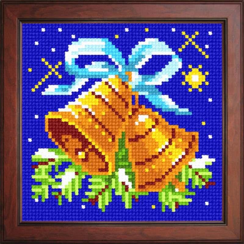 Схема на канві під вишивку нитками Про-1207. РІЗДВЯНІ ДЗВІНОЧКИ