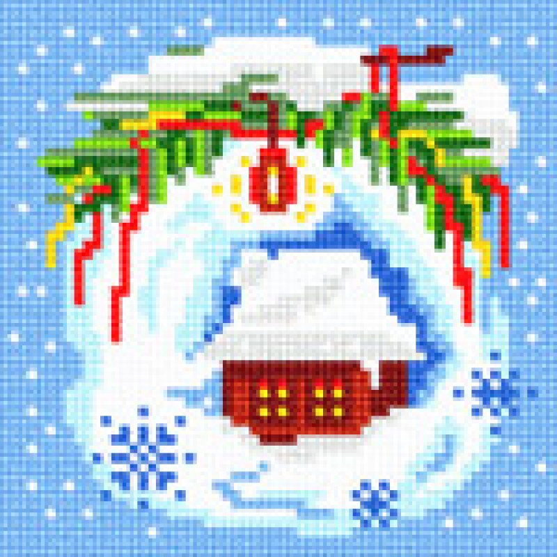 Схема на канві під вишивку нитками Про-1208. НОВОРІЧНИЙ КОЛАЖ