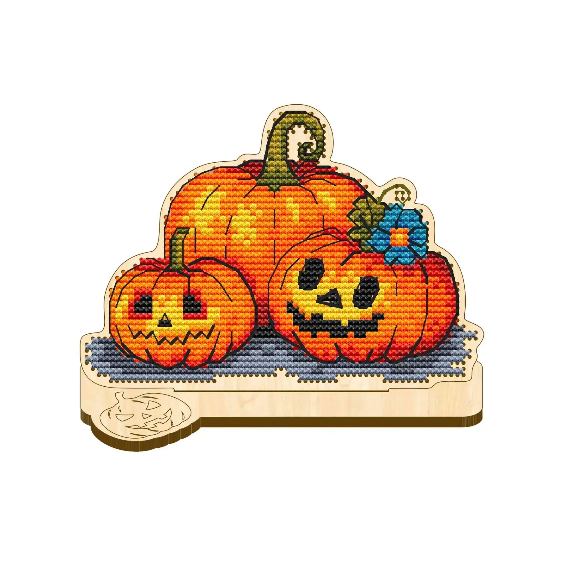 Набір для вишивання нитками з серії Хелловін VW_011 Гарбузи Хелловін