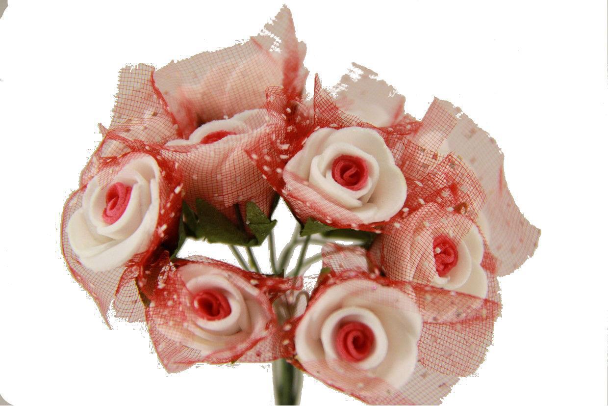 Трояндочки з фоамирана з фатином (10 штук)