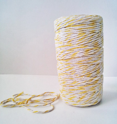Бавовняний шнур МЕЛАНЖ 3 мм біло-жовтий