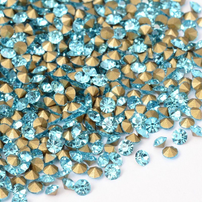 Стрази діамант Клас А, скло, колір - аквамарин,1,4~1,5 мм мм 