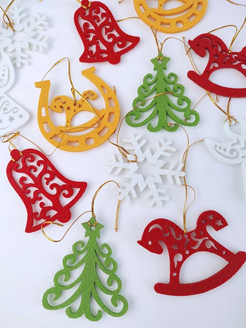 Набір декоративних прикрас з фетру Мікс, 12 шт