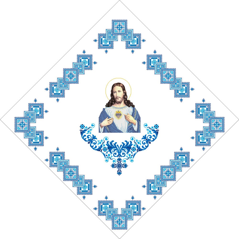 Схема для вишивання бісером Фана церковна Непорочне серце Ісуса Х-029