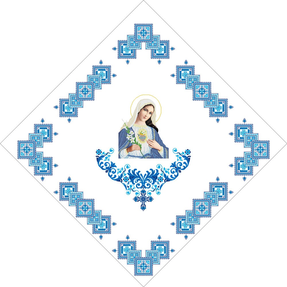 Схема для вишивання бісером Фана церковна Непорочне серце Марії Х-030