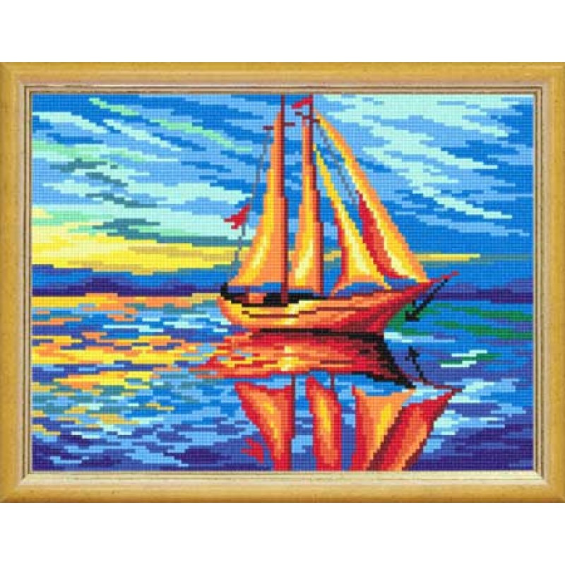 Схема на канве под вышивку нитками L-32. ЗАКАТ