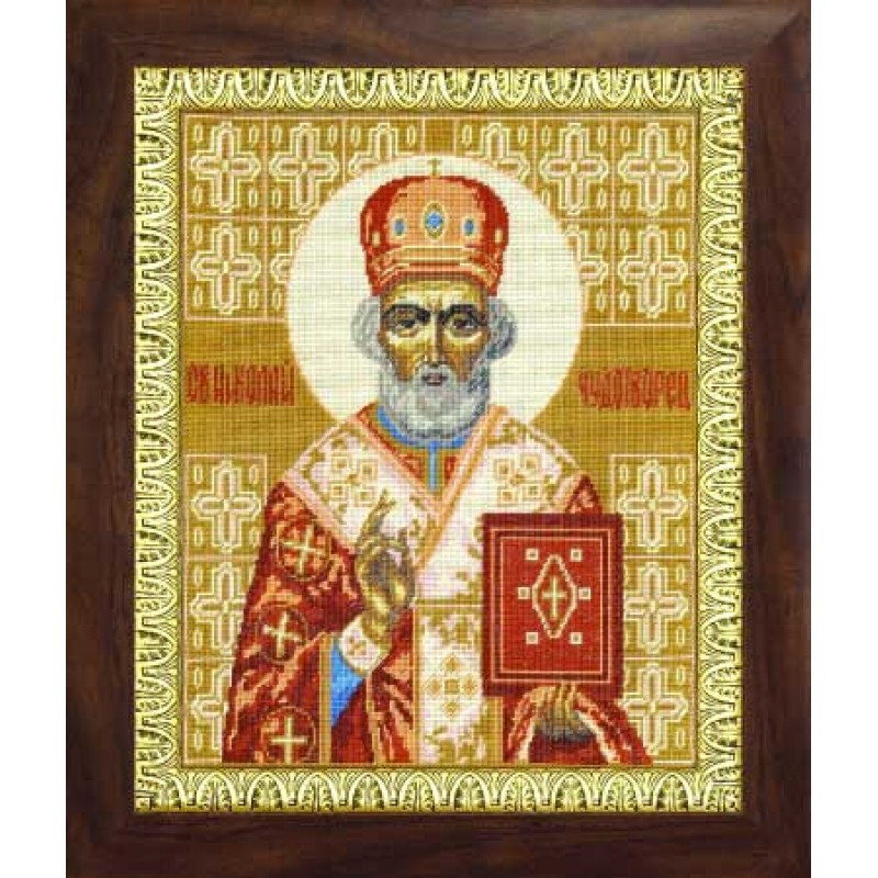 Схема на канве под вышивку нитками P-01. ОБРАЗ СВЯТОГО НИКОЛАЯ ЧУДОТВОРЦА