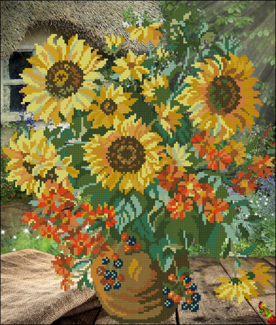Схема для вишивання бісером ЧК3-3154 Осінь в глечику