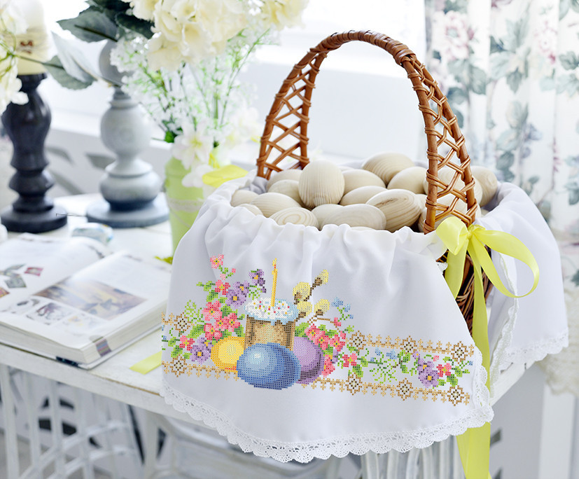 Набір для вишивання стрічки  на великодній кошик ВХЛ-03