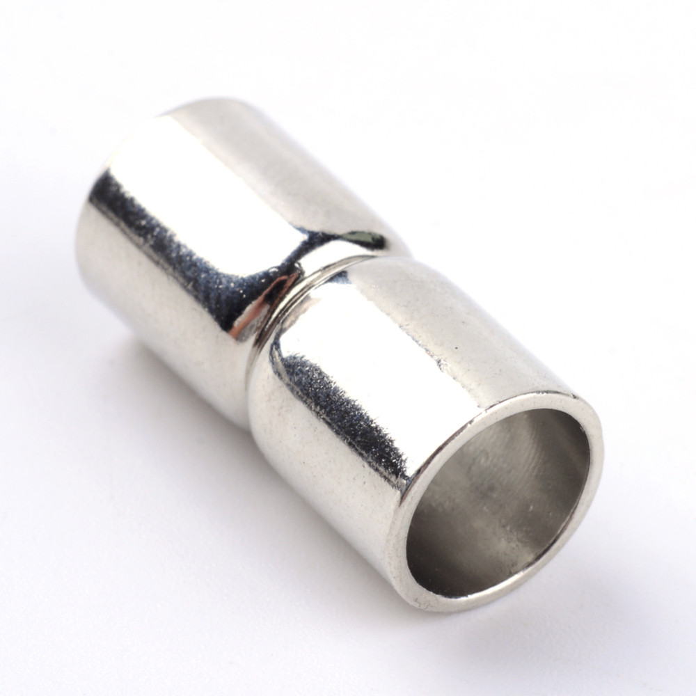 Застежка магнитная  латунь, колонка , цвет платина УТ100016359
