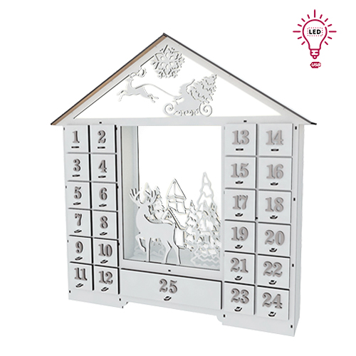 Адвент календар Казковий будиночок з фігурками на 25 днів з об'ємними цифрами, DIY конструктор