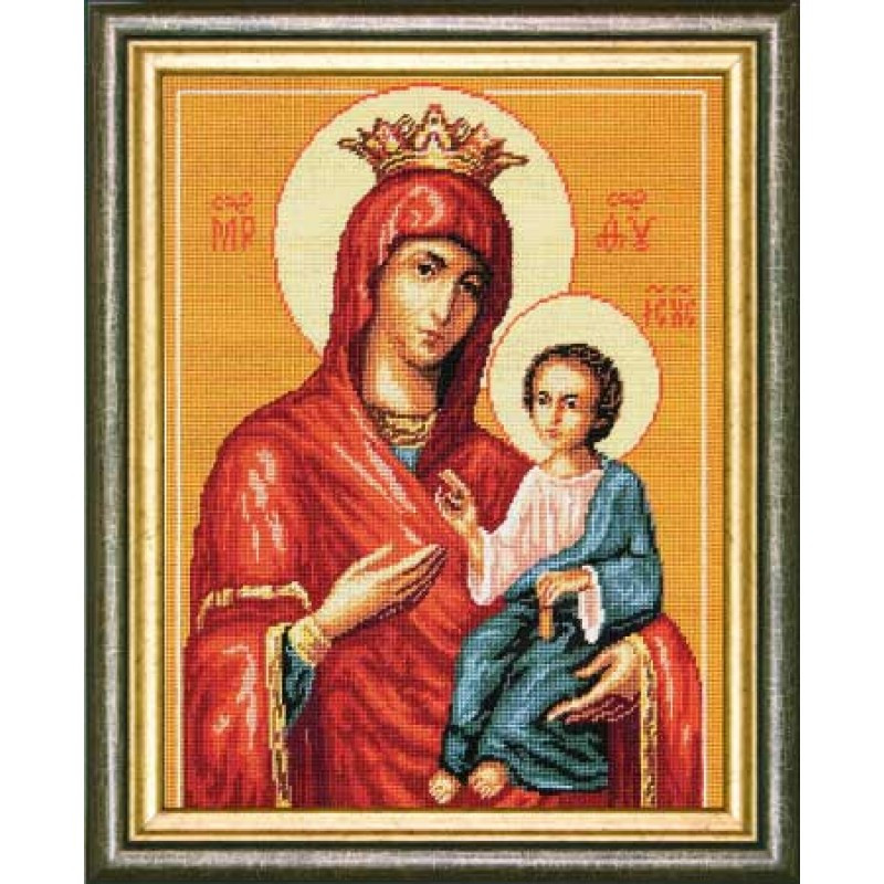 Схема на канве под вышивку нитками P-02. ОБРАЗ ИВЕРСКОЙ БОГОРОДИЦЫ