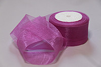 Фиолетовая лента из органзы для вышивки и декора 5 см. Пометрово.