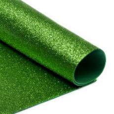 Фоамиран глиттер 2мм, зеленый