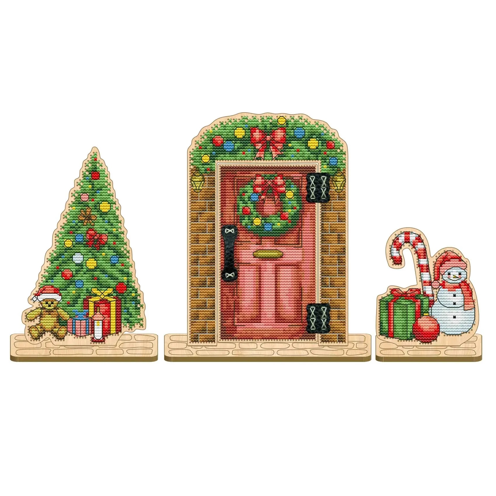 Набір для вишивання нитками та бісером VW_013 Новорічні двері