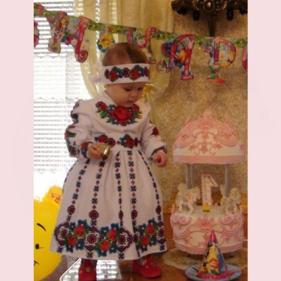 Заготовка дитячої сукні для вишивки ПД-060