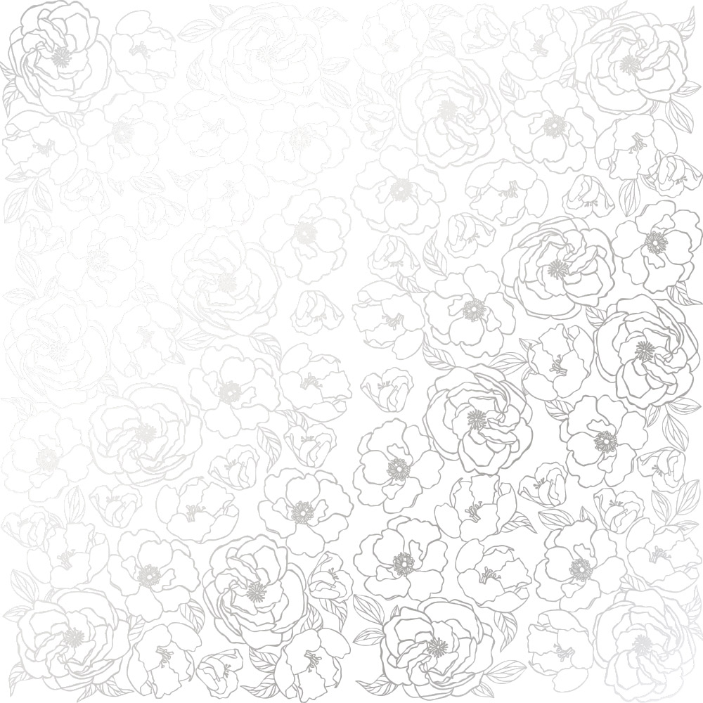 Лист одностороннього паперу з фольгуванням Silver Pion White 30,5х30,5 см