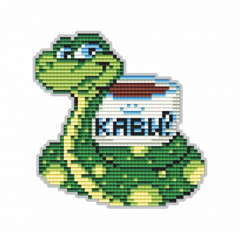 Набір для викладки пластиковими стразами Магніт дитячий АТМ99 Змійка. Кави?