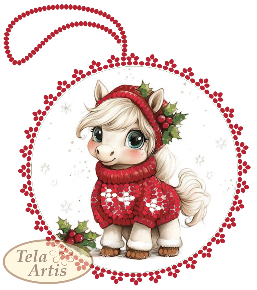 Схема для вишивки бісером ялинкової іграшки ВЛ-052 Поні в светрику