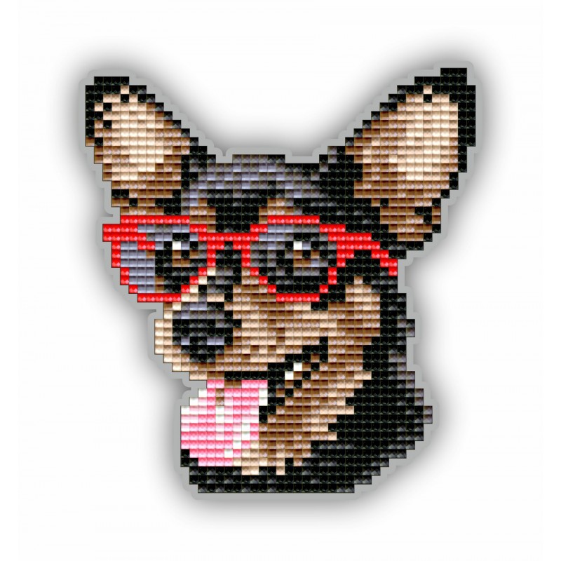 Набір для викладки пластиковими стразами Магніт дитячий АТМ110 Пінчер в окулярах