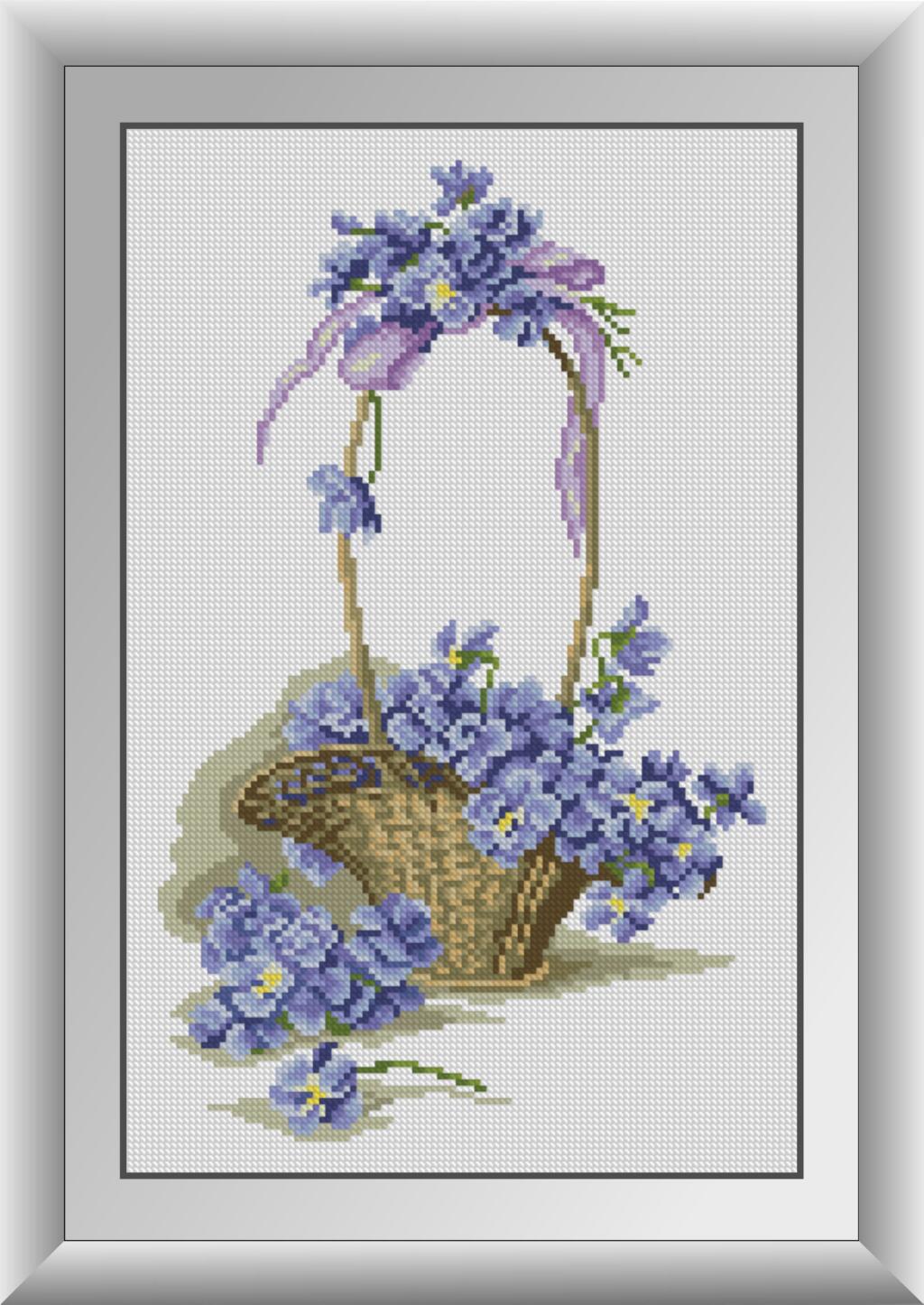30861 Кошик польових квітів. Dream Art. Набір алмазної живопису (квадратні, повна)