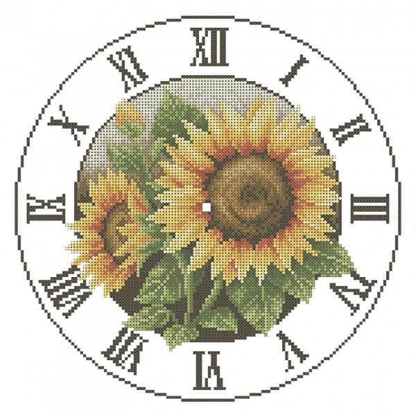 Схема для вишивки бісером годинника А3-К-152 Соняшники