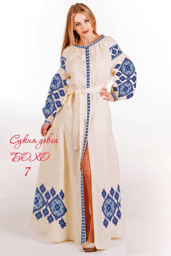 Пошита довга жіноча сукня для вишивання Бохо-7