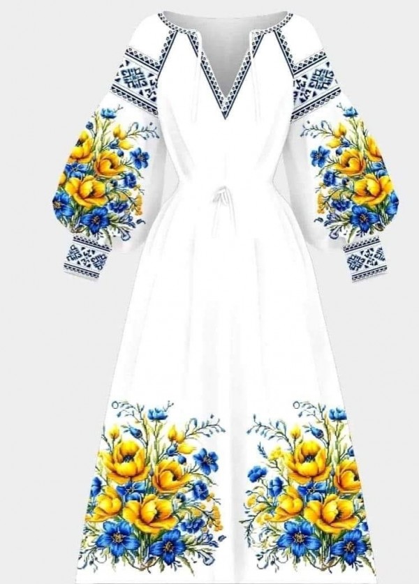 Пошита довга жіноча сукня для вишивання Бохо-11