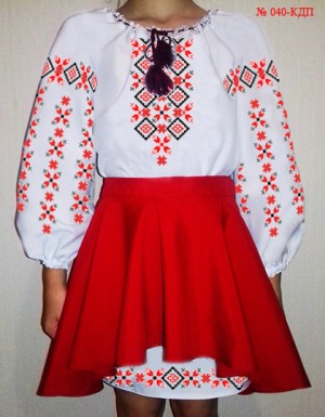 Пошитий костюм для дівчинки під вишивку Україночка №040-КДП