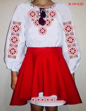 Пошитий костюм для дівчинки під вишивку Україночка №039-КДП