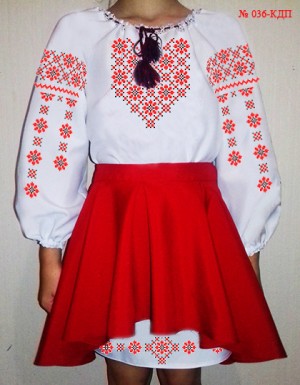 Пошитий костюм для дівчинки під вишивку Україночка №036-КДП