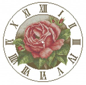 Схема для вишивки бісером годинника А3-К-148 Романтична троянда