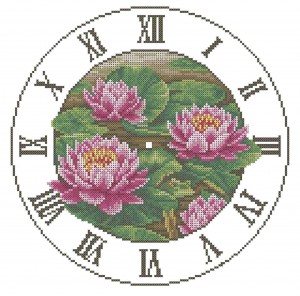 Схема для вишивки бісером годинника А3-К-147 Водяна лілія