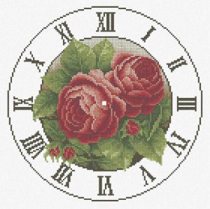 Схема для вишивки бісером годинника А3-К-149 Романтичні троянди