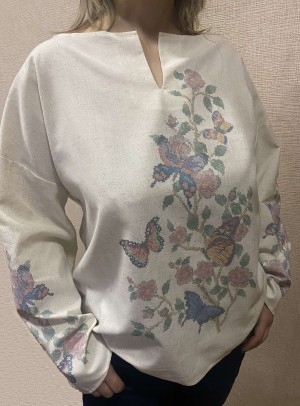 Пошита жіноча блуза для вишивання бісером або нитками ПЖС-205 Пошита ПЖС-205