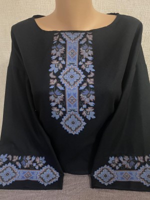 Пошита жіноча блуза з рукавом 3/4 для вишивання бісером або нитками Б-160 Оберіг Пошита Б-160