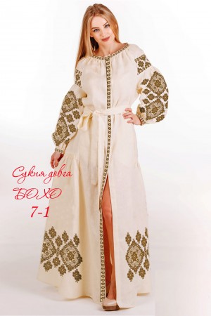 Пошита довга жіноча сукня для вишивання Бохо-7-1
