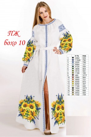 Пошита довга жіноча сукня для вишивання Бохо-10